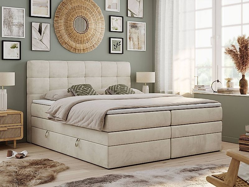 MKS MÖBEL Boxspringbett LUKA KING (King Doppelbett, Multipocket Matratzen, günstig online kaufen