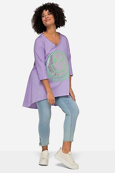 Angel of Style Longshirt Longshirt Smiley Rundhals Langarm gerundeter Saum günstig online kaufen