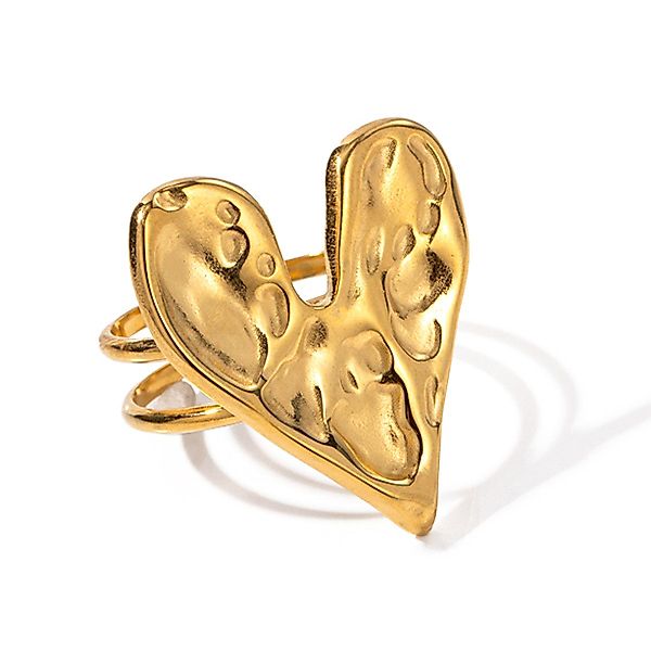 KARMA Fingerring Damenring Herz Edelstahl Gold günstig online kaufen