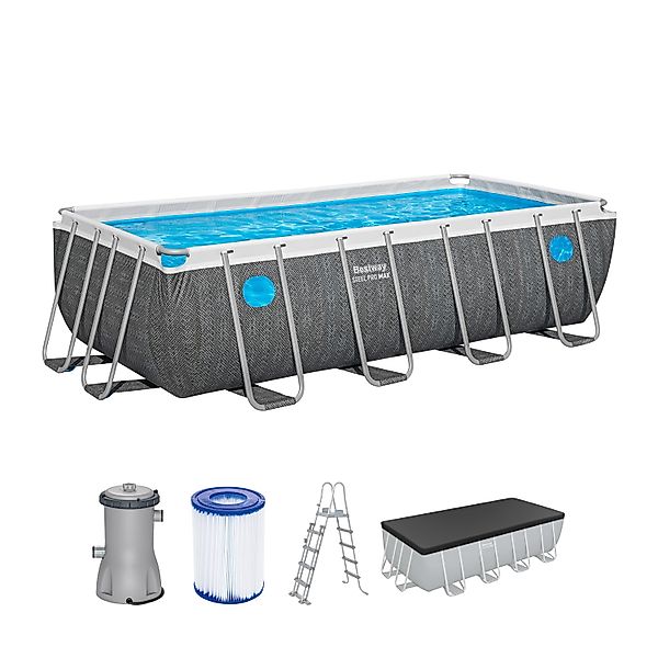 Bestway Frame Pool-Set Steel Pro Max Splashview 488 cm x 244 cm x 122 cm günstig online kaufen