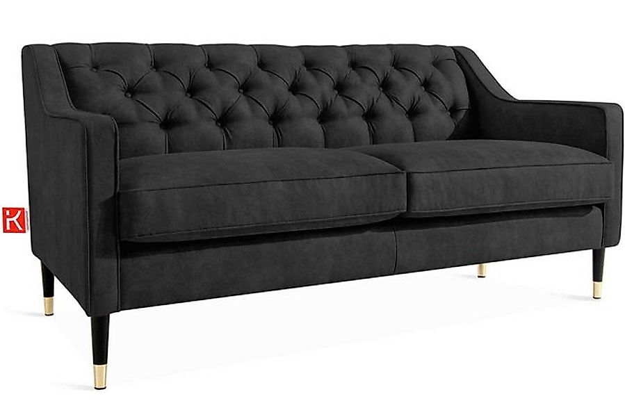 KONSIMO Chesterfield-Sofa NOMUS Sofa, hohe Beine, gewellte Feder, Komfortsc günstig online kaufen