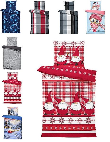 One Home Bettwäsche Winter Thermofleece, Fleece, 2 teilig, Weihnachten Wich günstig online kaufen