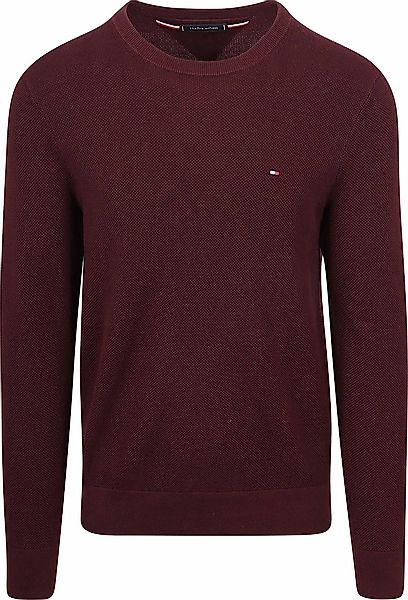 Tommy Hilfiger Structure Pullover Bordeaux - Größe S günstig online kaufen