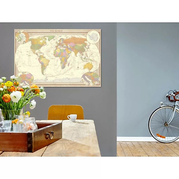 Wandbild Cream World Map XXL günstig online kaufen