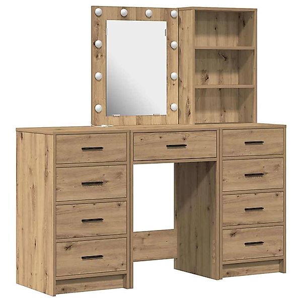 vidaXL Schminktisch 3-Tlg Braun 40 x 41 x 135 cm Holzwerkstoff 3334226 günstig online kaufen