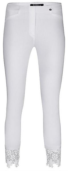 ROBELL 7/8-Hose Stretchhose Rose 09 mit Spitzenkante am Saum günstig online kaufen