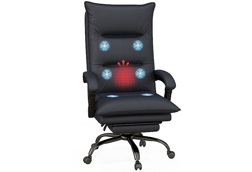 Vinsetto Schreibtischstuhl Bürostuhl mit Wippfunktion, Massagesessel (Chefs günstig online kaufen