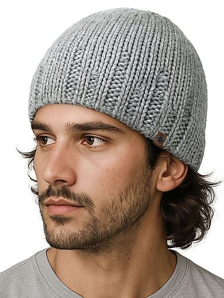 Neverless Strickmütze gefütterte Strickmütze für Herren, Mütze mit Fleece F günstig online kaufen