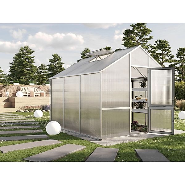 KGT Gewächshaus Alu blank 9,59 m² günstig online kaufen