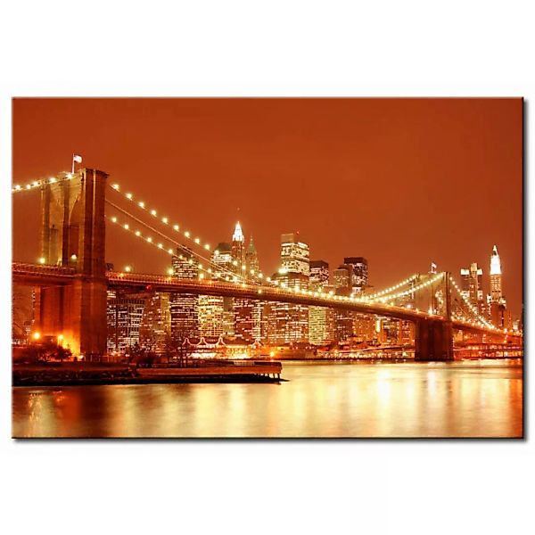 Leinwandbild New York: Brooklyn Brücke in der Nacht XXL günstig online kaufen