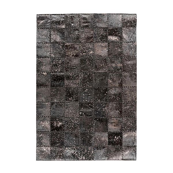 MeGusta Flachflor Teppich Animal PatchworkDesign Schwarz Leder 120x170 cm A günstig online kaufen