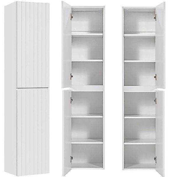 Lomadox Hochschrank IRAKLIO-56 Badmöbel in weiß günstig online kaufen