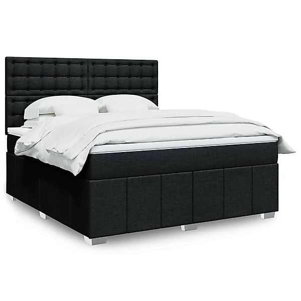 vidaXL Boxspringbett mit Matratze Schwarz 180x200 cm Stoff 3294063 günstig online kaufen