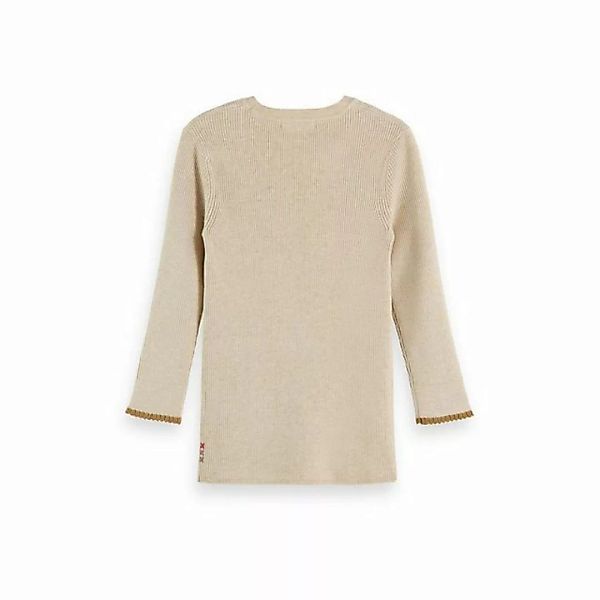 Scotch & Soda Sweatshirt Button detail skinny rib pullover, Oatmeal Melange günstig online kaufen