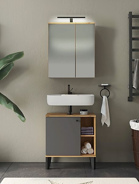 INOSIGN Badspiegel Oslo, Spiegelschrank in Eiche günstig online kaufen