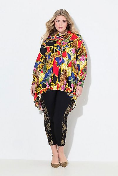 MIAMODA Longbluse Bluse A-Linie Alloverdruck Zierfalten günstig online kaufen