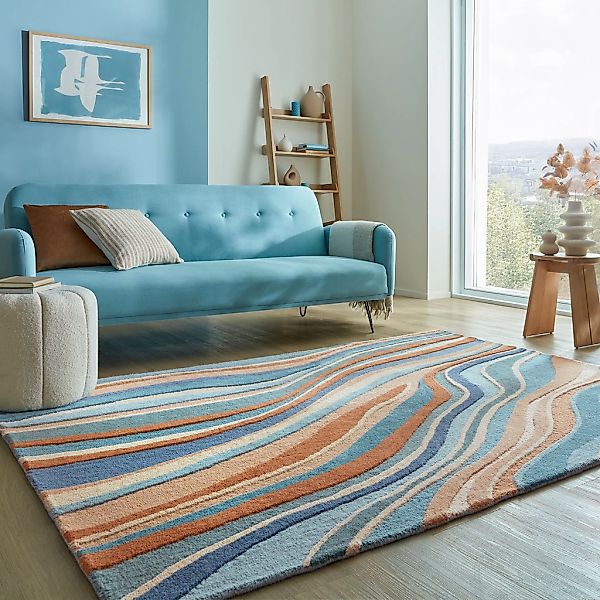 FLAIR RUGS Wollteppich "Abstract Flow handgetuftet" rechteckig 10 mm Höhe W günstig online kaufen