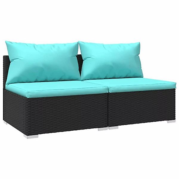 Vidaxl 2-tlg. Garten-lounge-set Mit Kissen Poly Rattan Schwarz günstig online kaufen