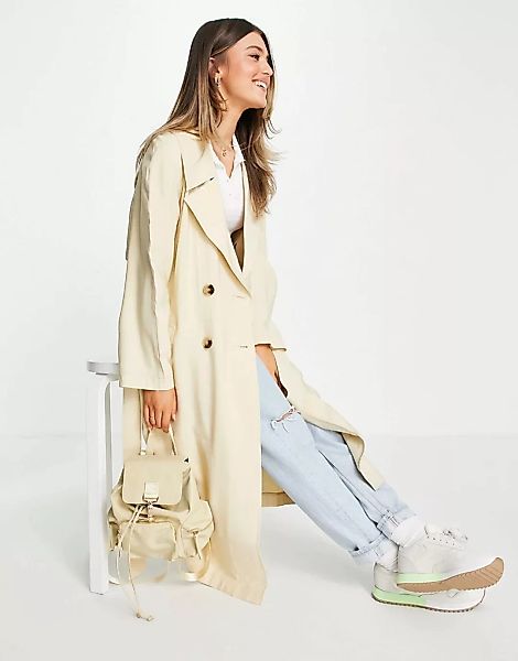 ASOS DESIGN – Oversized-Trenchcoat in Creme-Weiß günstig online kaufen