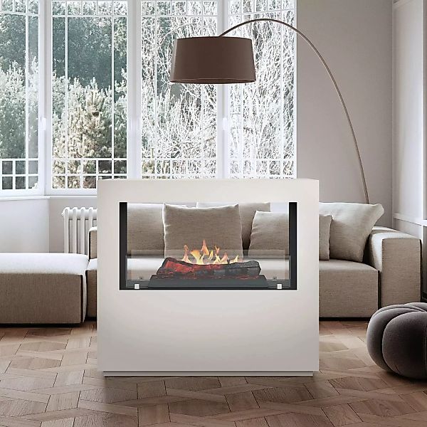 Noble Flame Venturo [moderner Raumteiler Elektrokamin Opti-myst LED]: Weiß günstig online kaufen