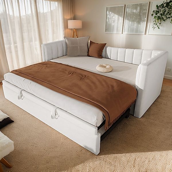 REDOM Polsterbett Doppelbett Schlafsofa (mit Ziehbett, günstig online kaufen