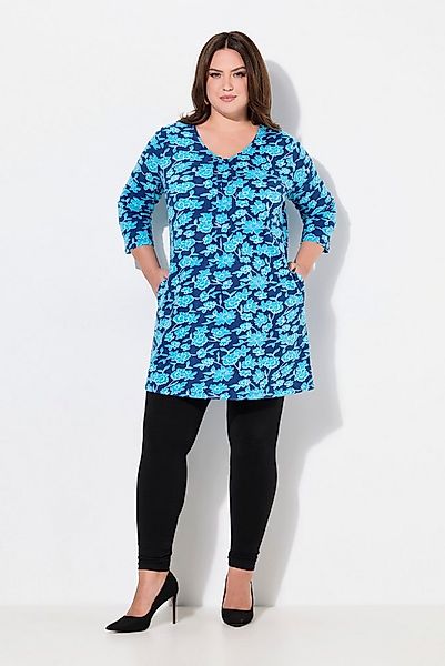 Ulla Popken Longshirt Longshirt Biesen A-Linie V-Ausschnitt 3/4-Arm günstig online kaufen