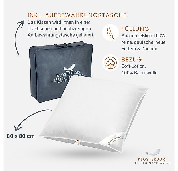Klosterdorf Betten-Manufaktur 3-Kammer-Kopfkissen Premium Dreikammer Kopfki günstig online kaufen