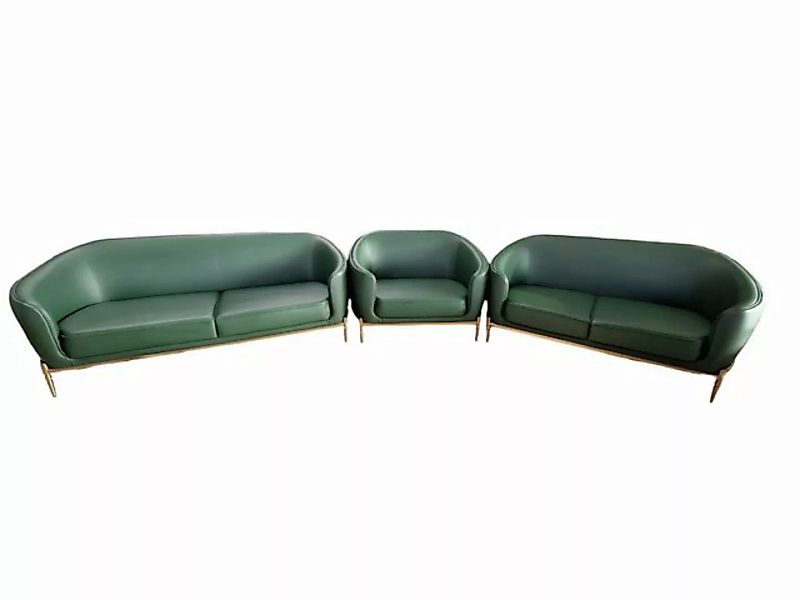 JVmoebel Sofa Grüne Sofagarnitur 3+2+1 Couchen Polster Möbel Set 3tlg Sofor günstig online kaufen