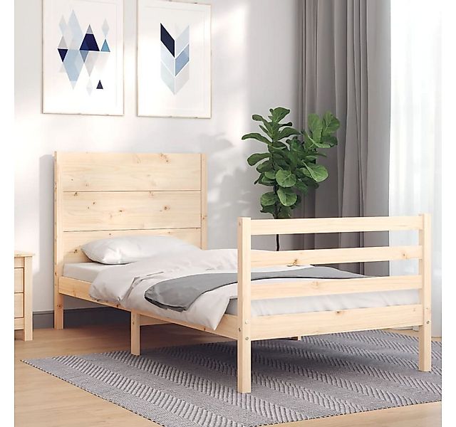 vidaXL Bett Massivholzbett mit Kopfteil günstig online kaufen