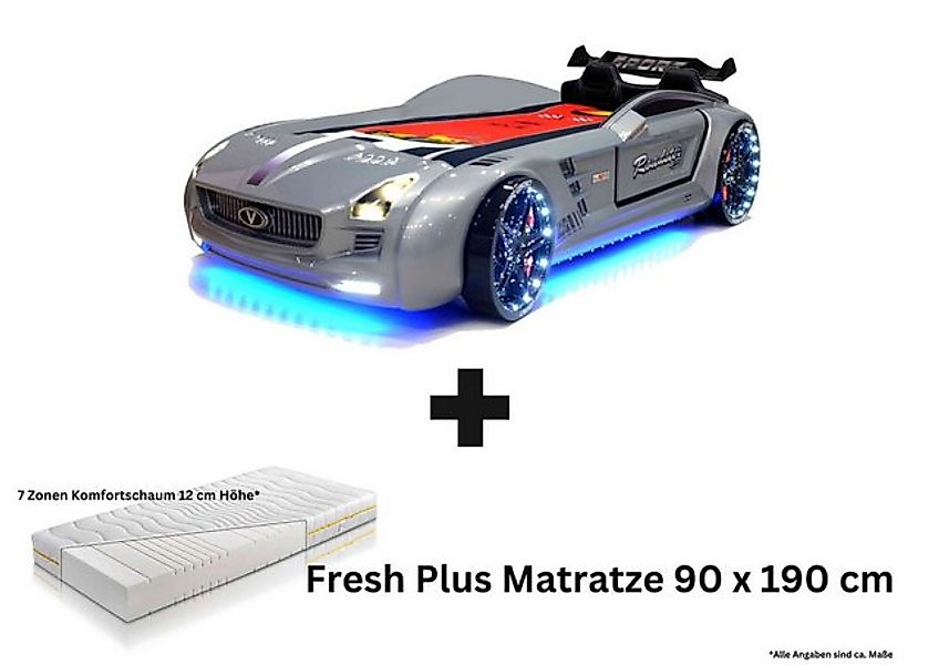 Aileenstore Autobett Rio (Matratze, Sportsitze, Lattenrost, Spoiler, LED, S günstig online kaufen