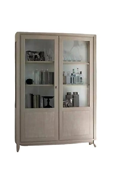 Xlmoebel Vitrine Neue Beige Vitrine aus Holz mit Glas für das Wohnzimmer (1 günstig online kaufen