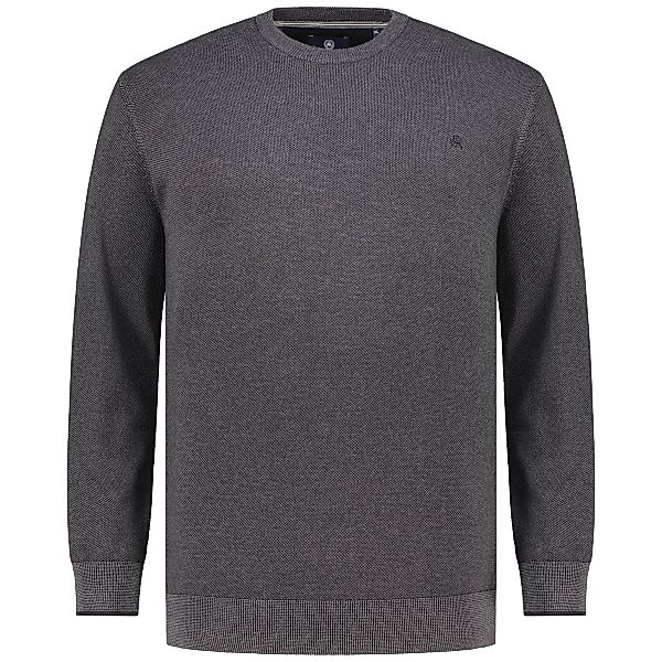 Lerros Rundhalspullover aus Baumwolle Farbe schwarz Größe: 5XL günstig online kaufen