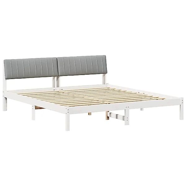 vidaXL Bettgestell Weiß und Hellgrau 180 x 200 cm Massivholz Kiefer 3394357 günstig online kaufen