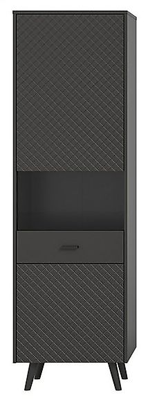 Inn.Furn Stauraumvitrine Madea (Vitrinenschrank in grau, 2-türig, 58 x 195 günstig online kaufen