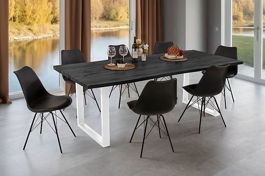 Loreno® Esstisch Josy, Holz-Optik Grau, Baumkante, günstig online kaufen