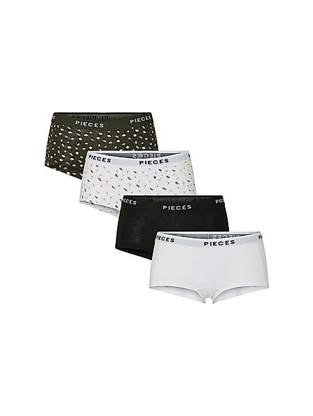 pieces Hipster PCLOGO LADY 4 PACK AOP/SOLID NOOS BC (Packung, 4-St) Baumwol günstig online kaufen