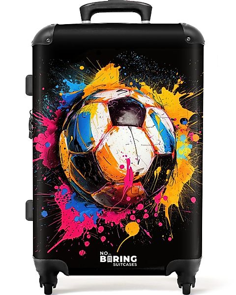 NoBoringSuitcases.com© Hartschalen-Trolley Fußball mit buntem Graffiti günstig online kaufen