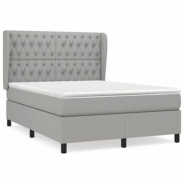 vidaXL Boxspringbett mit Matratze Hellgrau 140x200 cm Stoff1396666 günstig online kaufen