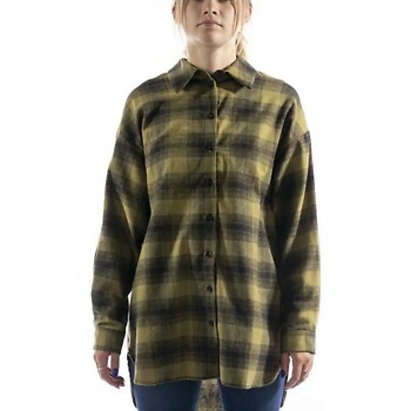 Kontatto  Blusen Camicia  Over Check Frange Verde günstig online kaufen