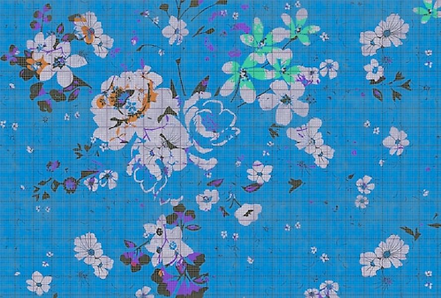 living walls Fototapete »Walls by Patel Flower Plaid 3« glatt Vlies, Wand, günstig online kaufen