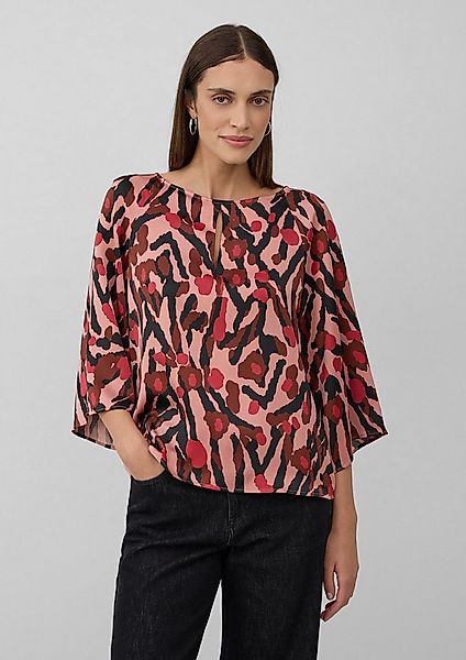 s.Oliver Kurzarmbluse Bluse Satin-Bluse mit All-over-Print günstig online kaufen