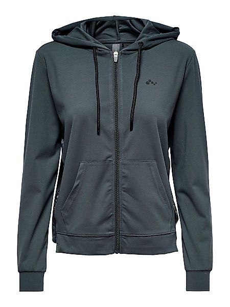 ONLY Hood Zip Sport- Sweatshirt Damen Grau günstig online kaufen
