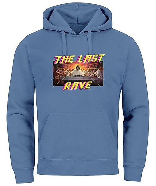 Neverless Hoodie Hoodie Herren Aufdruck Techno The Last Rave Parodie Das le günstig online kaufen