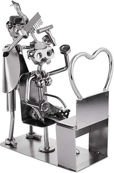 BRUBAKER Dekofigur Metallskulptur Schraubenmännchen Friseur Friseurin günstig online kaufen