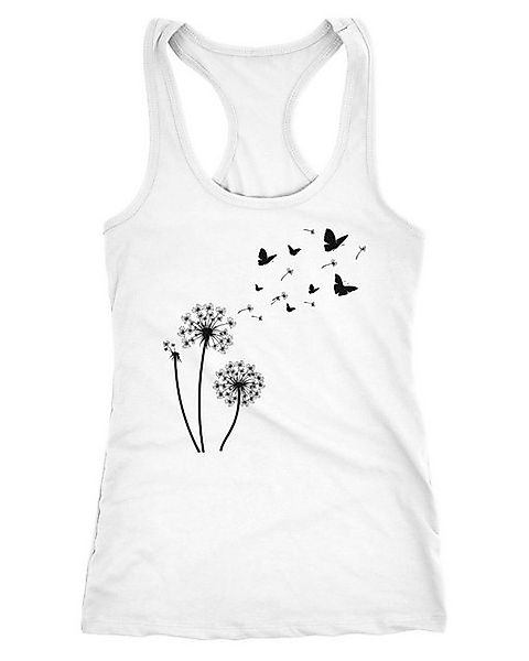 Neverless Tanktop Damen Tank-Top Pusteblume Schmetterlinge Dandelion Butter günstig online kaufen