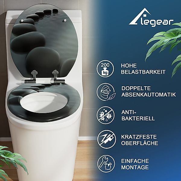 Elegear WC-Sitz Holz Toilettendeckel mit Doppelte günstig online kaufen