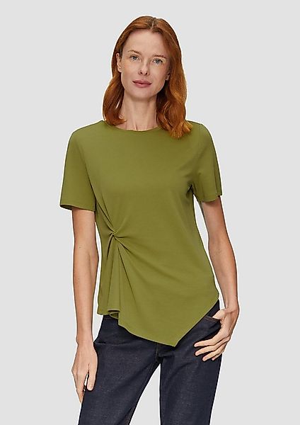 s.Oliver Kurzarmshirt T-Shirt Fließendes T-Shirt mit Knotendetail günstig online kaufen
