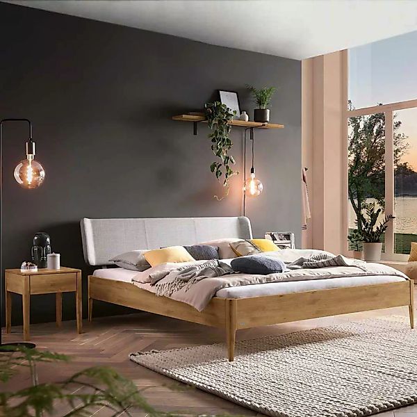 Bett Wildeiche geölt 140x200 in modernem Design 81 cm hoch günstig online kaufen