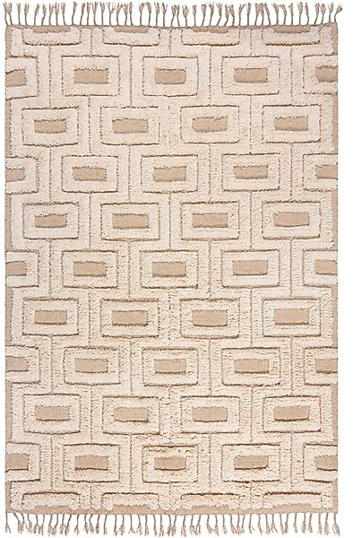 FLAIR RUGS Wollteppich »Greek Key«, rechteckig, 5 mm Höhe, Shaggy Wolle günstig online kaufen
