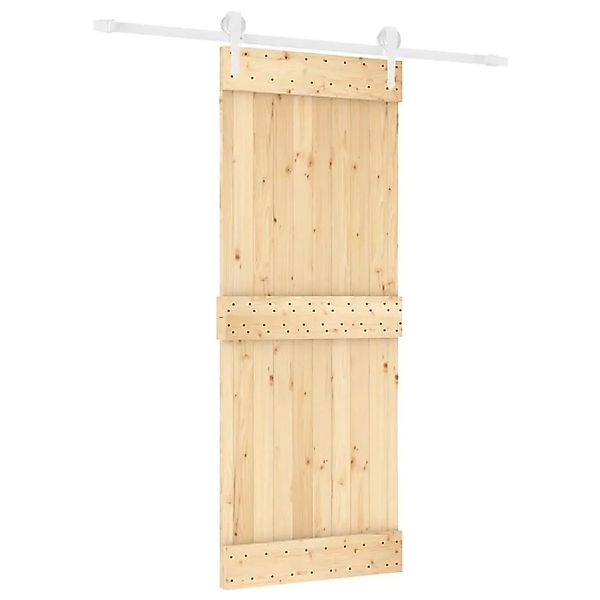 vidaXL Schiebetür mit Beschlag 80x210 cm Massivholz Kiefer 3203216 günstig online kaufen